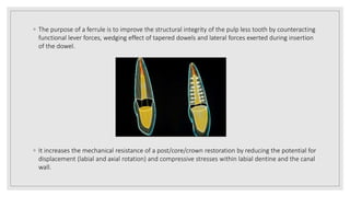 Prosthodontic management of endodontically treated teeth [autosaved] | PPTX