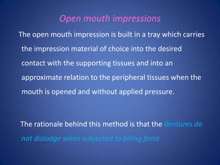 impression techniques of complete denture | PPTX