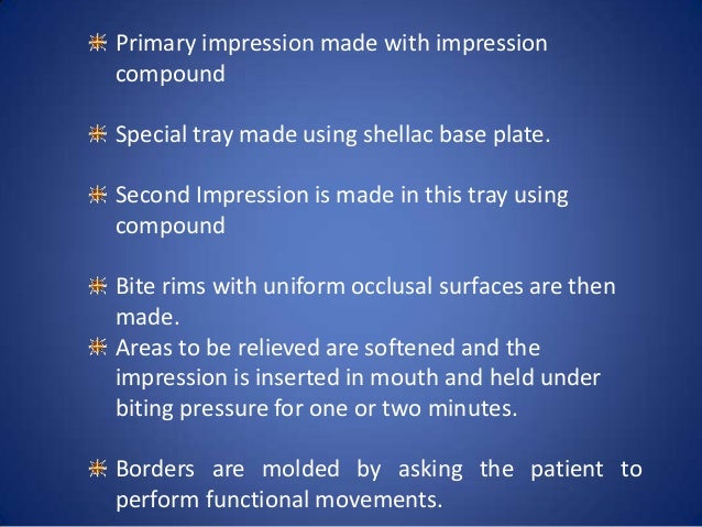 impression techniques of complete denture primary impression