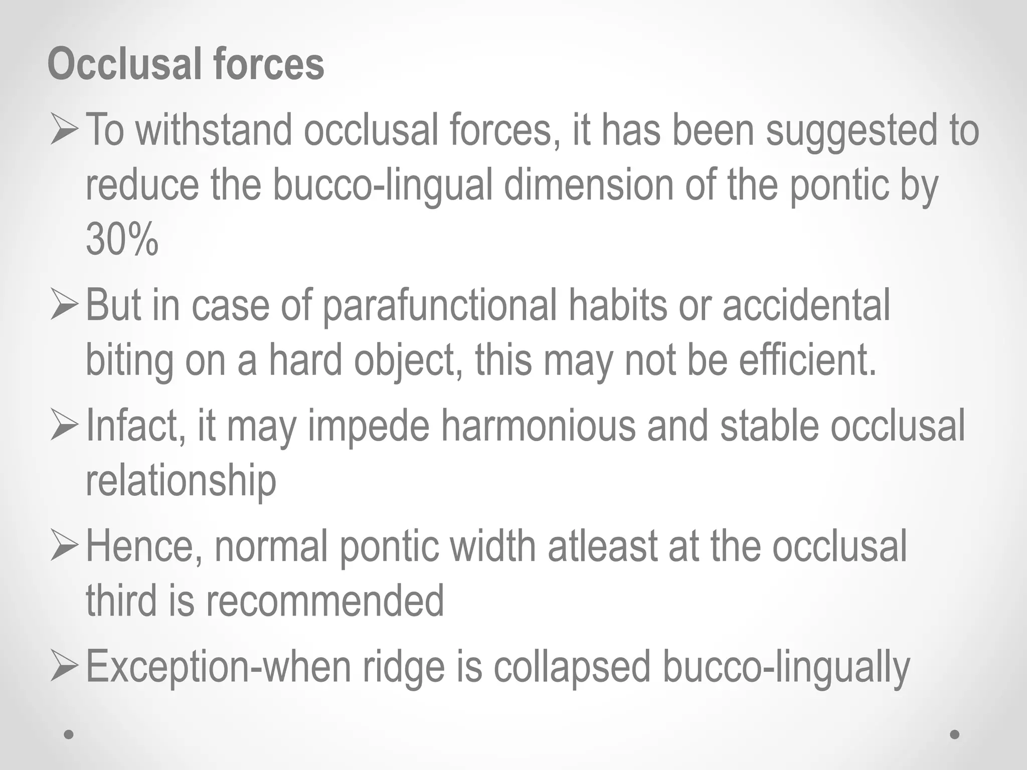 Parafunctional Forces pontics in FPD (prosthodontics) | PPTX