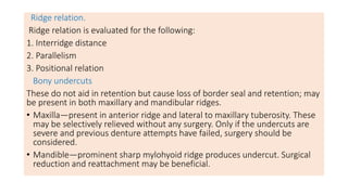 Diagnosis and treatment planning in complete denture | PPTX