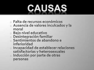 CAUSASFalta de recursos económicos