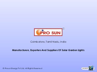 Coimbatore, Tamil Nadu, India


          Manufacturers, Exporters And Suppliers Of Solar Garden Lights




© Prosun Energy Pvt Ltd. All Rights Reserved
 