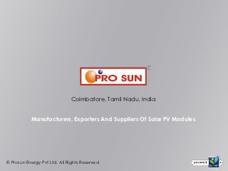 Coimbatore, Tamil Nadu, India


           Manufacturers, Exporters And Suppliers Of Solar PV Modules




© Prosun Energy Pvt Ltd. All Rights Reserved
 