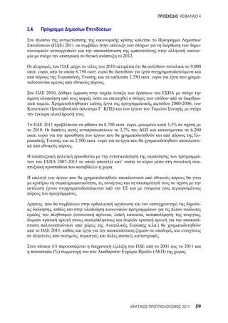 4


2.4.


                 (       ) 2011                                                                                                 -
                                                                                                                                -
                                                                            2012.

                                                             2010                                                           9.000
       .    ,                        6.750           .
                                                                               2.250        .                                   -
                                                         .

            2010,
                                                                                                                                -
             .                                                                                                  2000-2006,
                                             (                     )
                                                 .

           2011                                          8.700           .          ,                       3,3%
   2010.                                                               3,7%                                                 6.200
    .                                                                                                                           -
                                     2.500           .                                                                          -
                             .

                                                                                                                                -
                     2007-2013                                         ’’                                                       -
                                                               .


                                                     ,

                                     .

                                                                                                                                -
                 ,
                                 (                             ,                        ,                                       ,
                                                                                                                                -
                                                                                                . .)
                 2011,
                                         ,                                                           .

                 4.5                                                                                     2001         2011
                  (%)                                                                            (         )           .




                                                                                                                     2011     59
 