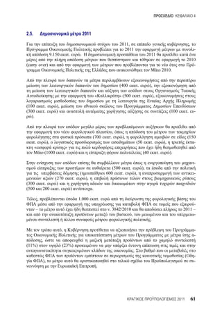 4



2.5.                                                              2011

                                                                                               2011,                                                                    ,
                                                                                                 2011                                                                        -
                             9.150            .               .                                                                 2011
                                                                                                                                                                    2010
(carry over)                                                                                                                                                           -
                                                                                                                                              2010.


                                                                                               (400                .             ),

                                                                             «                 » (500                  .             ),

(100                .           ),
(300                .           )                                                                                                                   (100            .        -
   ).


                                                                                           ,
                                                                         (700          .        ),                                                                  (150
       .                ),                                                                                        (50                .         ),                      -
       «                                  »
                    (1000                .                )                                                                (40            .         ).

                                                                                                                                                                             -
                                                                                        (500          .                    ),
                                                              (                      600     .                ),                                                             -
                               (270                   .            ),
(300            .               )
(500           200                .               )                      .

           ,                                                  1.000              .
                                                                                                                                                                  -
        ––                                                                            . 3842/2010                                                           2011 ––
                                                                                                          ,                                                       -
                                                                                                                                 .

                                     ,                                                                                                                                       -
                                                                                                                                                                             -
               ,
(11%)                                (23%)
                                                                                                              .
                                                                                                                                                                (            -
                   ),                                                                                                                                                        -
                                                                             .




                                                                                                                                                         2011               61
 
