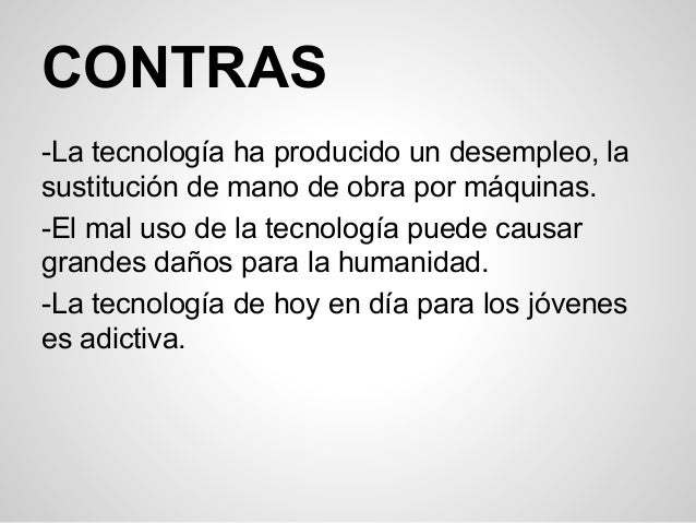 Pros y contras de la tecnología