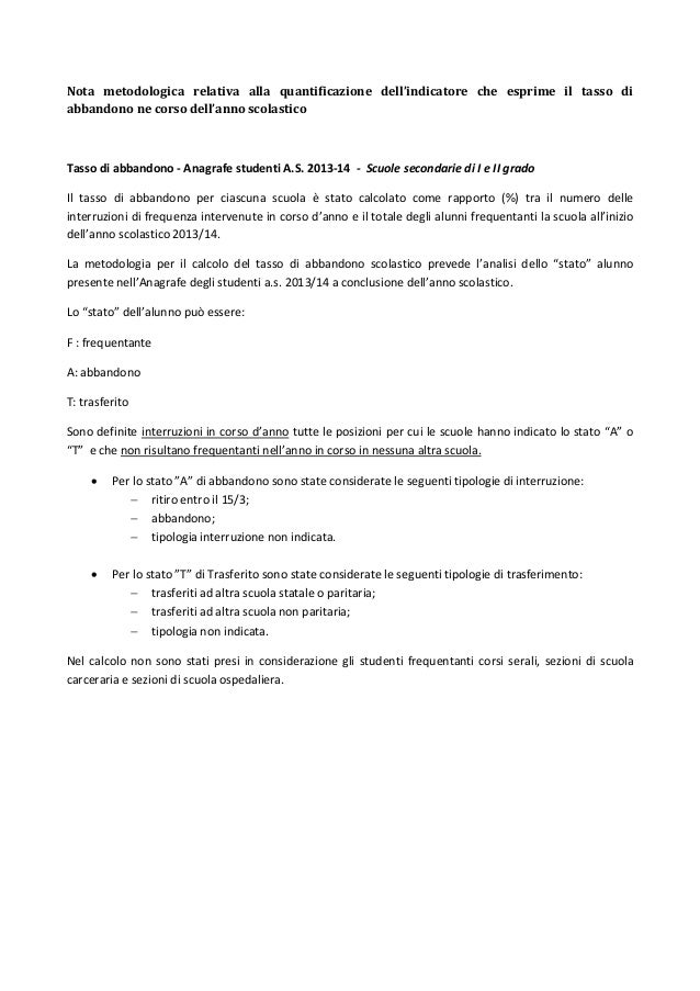Note metodologiche per i criteri di selezione (Allegato 2)