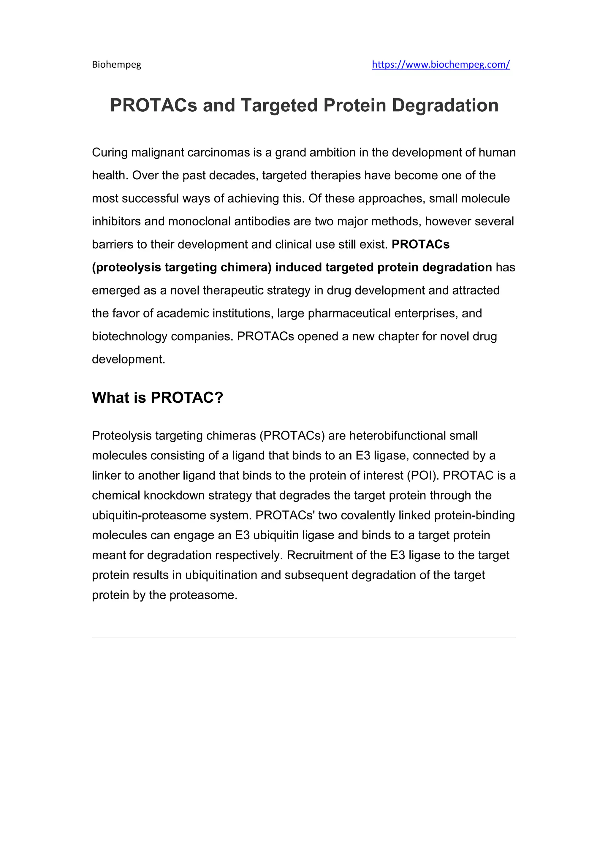 Prota cs and targeted protein degradation | PDF