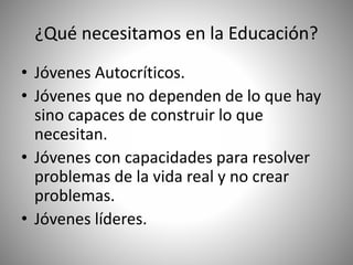 Protagonismo de la juventud en la educación | PPTX