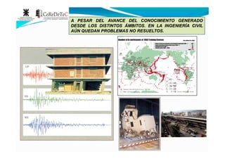 AA PESARPESAR DELDEL AVANCEAVANCE DELDEL CONOCIMIENTOCONOCIMIENTO GENERADOGENERADO
DESDEDESDE LOSLOS DISTINTOSDISTINTOS ÁMBITOSÁMBITOS.. ENEN LALA INGENIERÍAINGENIERÍA CIVILCIVIL
AÚNAÚN QUEDANQUEDAN PROBLEMASPROBLEMAS NONO RESUELTOSRESUELTOS..
 