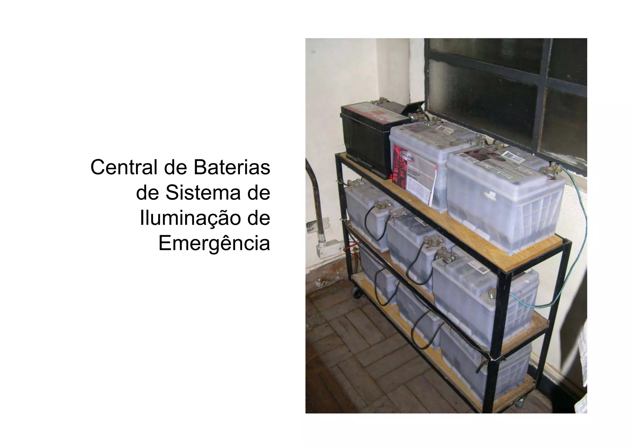 Central de Baterias
de Sistema de
Iluminação de
Emergência
 
