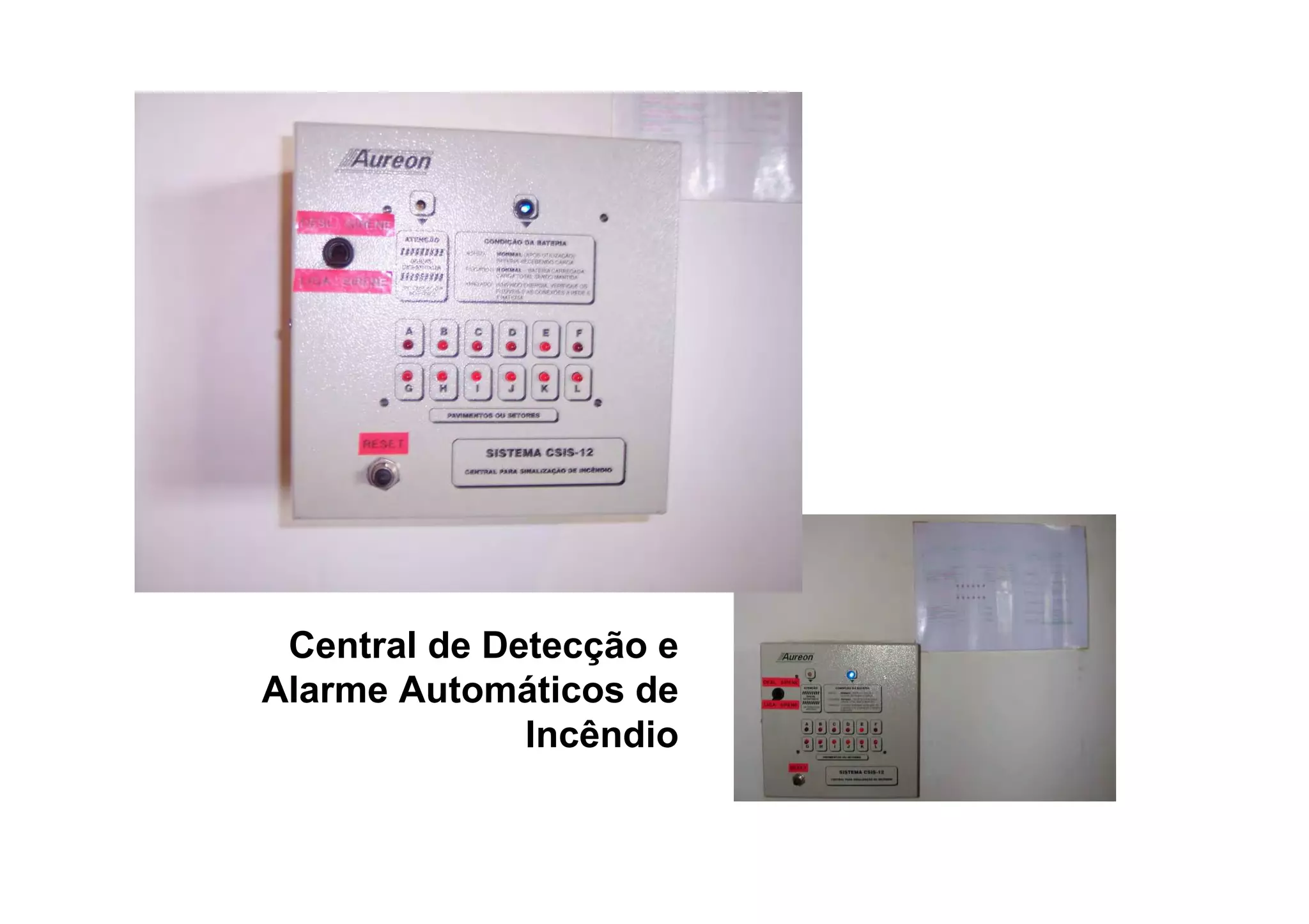 Central de Detecção e
Alarme Automáticos de
Incêndio
 
