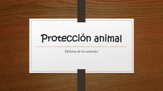 Protección animal
Defensa de los animales
 
