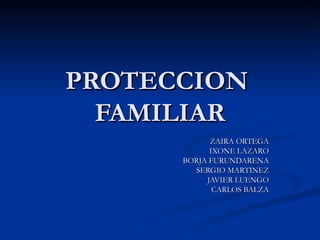 PROTECCION  FAMILIAR ZAIRA ORTEGA IXONE LAZARO BORJA FURUNDARENA SERGIO MARTINEZ JAVIER LUENGO CARLOS BALZA 
