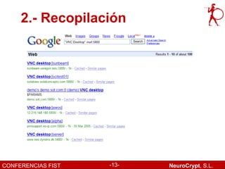 2.- Recopilación




CONFERENCIAS FIST   -13-   NeuroCrypt, S.L.
 
