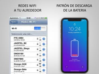 REDES WIFI
A TU ALREDEDOR
PATRÓN DE DESCARGA
DE LA BATERIA
 