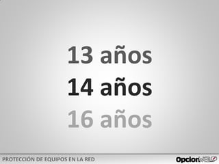 13 años
14 años
16 años
 