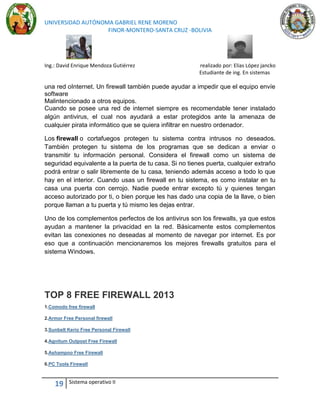 Protección de la red y pc w7 sistema operativo 2 | DOCX