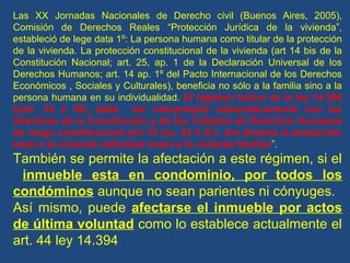 Proteccion de la vivienda - Nuevo Código Civil y Comercial | PPT