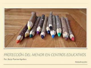 PROTECCIÓN DEL MENOR EN CENTROS EDUCATIVOS
Por: Borja Puertas Aguilera
#edudirección
 