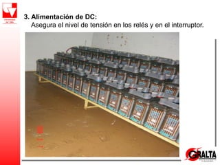 3. Alimentación de DC:
Asegura el nivel de tensión en los relés y en el interruptor.
 