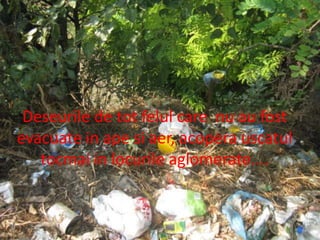 Deseurile de tot felul care  nu au fost evacuate in ape si aer, acopera uscatul tocmai in locurile aglomerate....