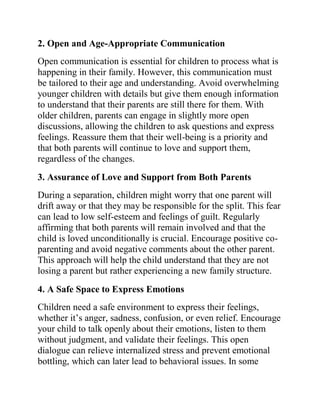 Protecting Children’s Emotional Health during Parental Separation | PDF