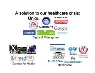 Digital & Videogame




Games for Health                Healthcare
 