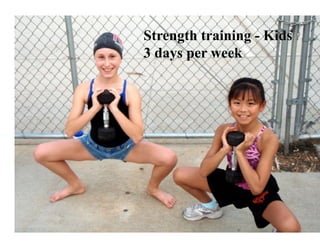 Strength training - Kids
3 days per week
 