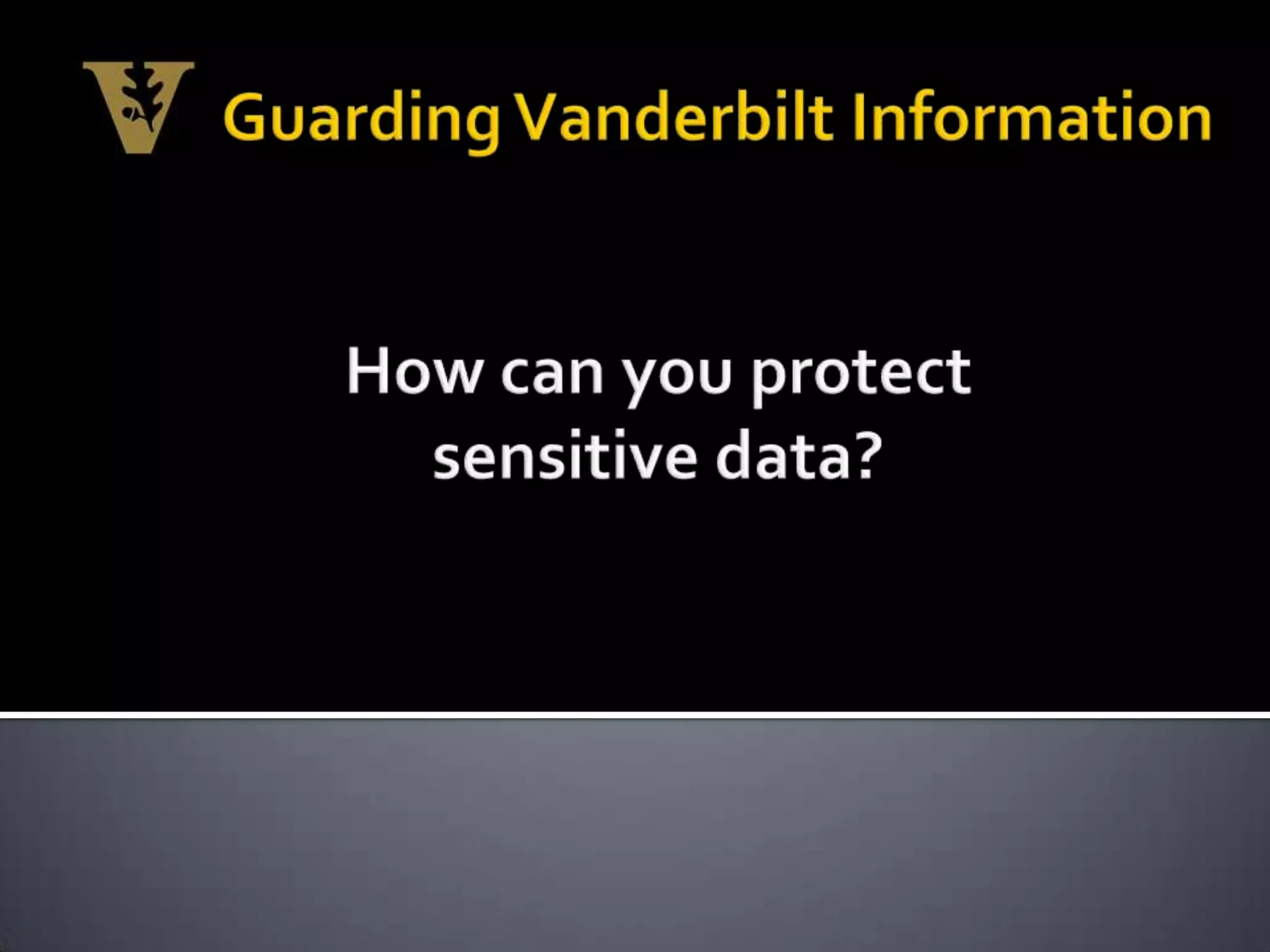 Guarding Vanderbilt information PPT