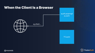 @mooreds
@mooreds
When the Client Is a Browser
??.com
auth.exampl
e.com
eyJ0eX…
 