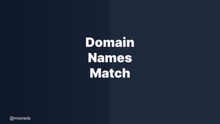 @mooreds
Domain
Names
Match
 
