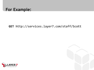 For Example:


 GET http://services.layer7.com/staff/Scott
 