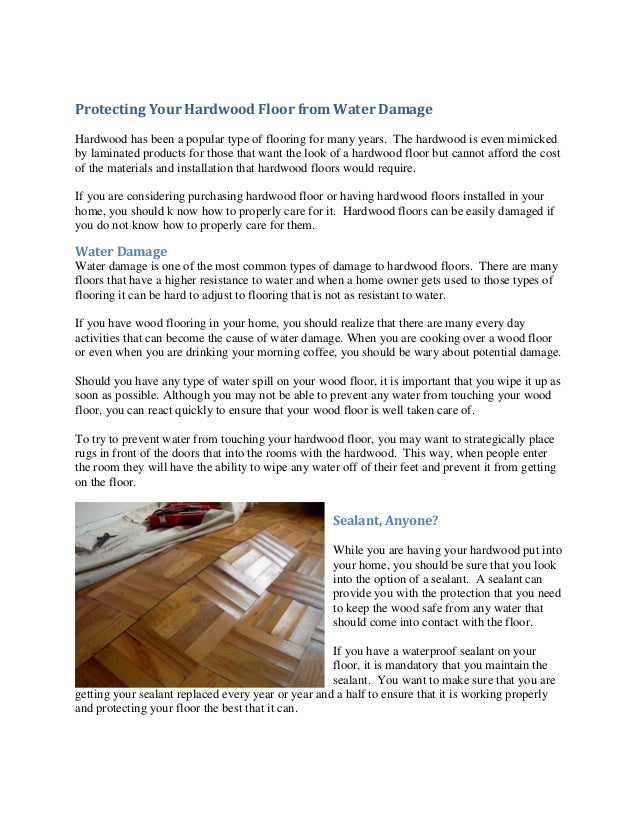 Protecting Your Hardwood Floor From Water Damage