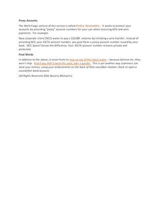 Iolta Account Number Example Protecting your iolta and operating accounts | DOCX