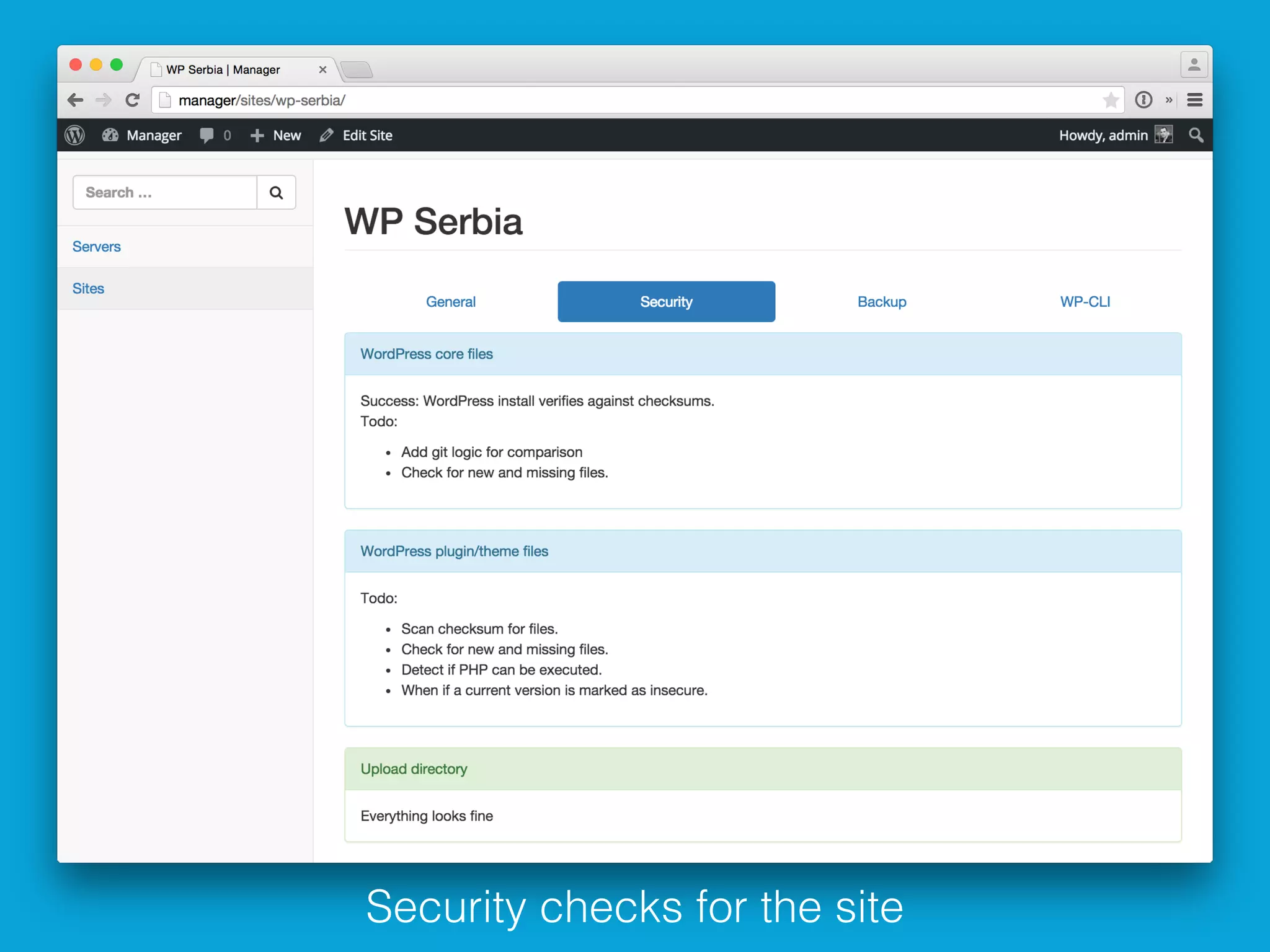 Security checks for the site