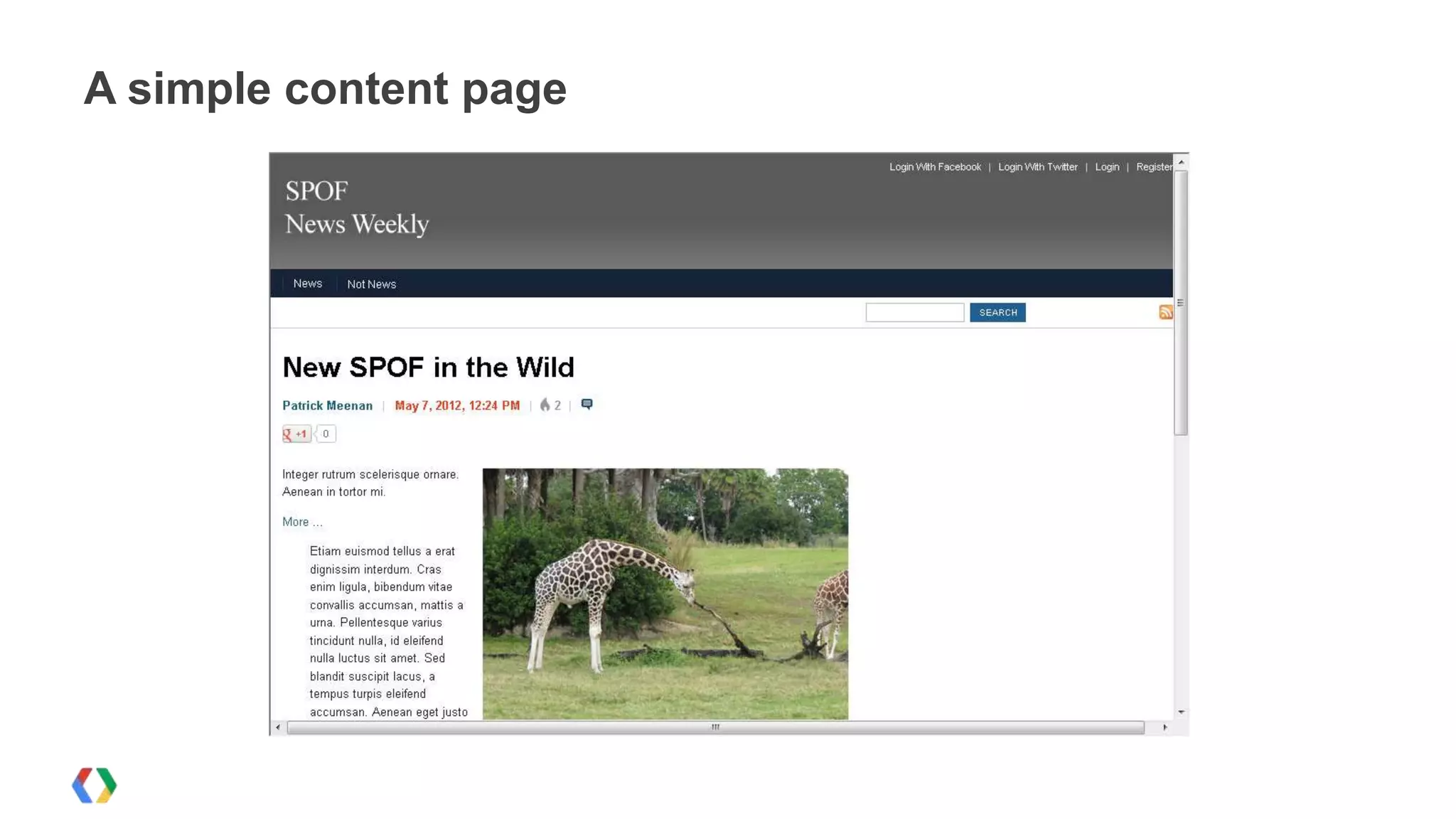 A simple content page
 