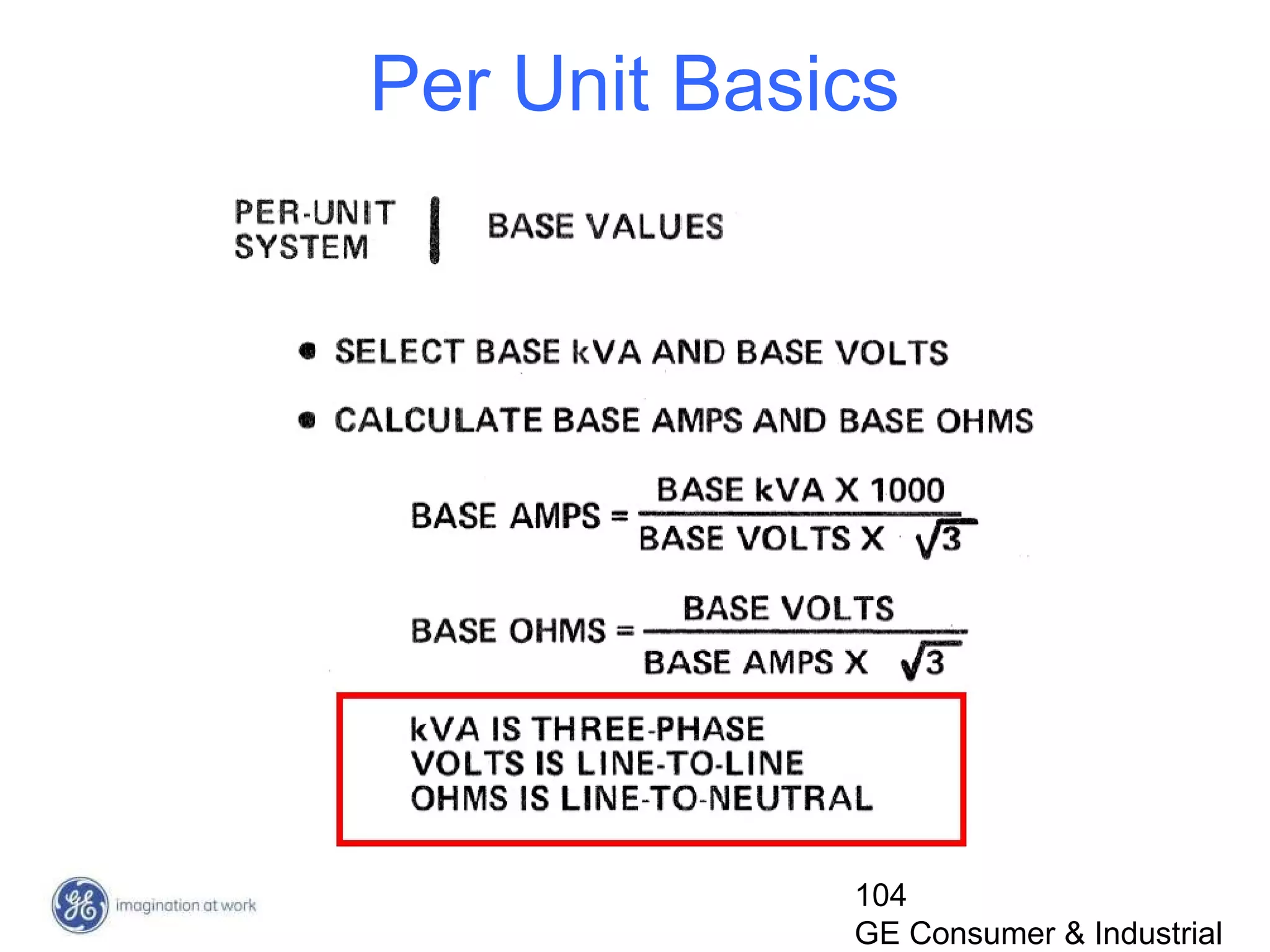 104
GE Consumer & Industrial
Per Unit Basics
 