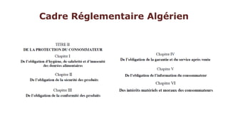 Cadre Réglementaire Algérien
 