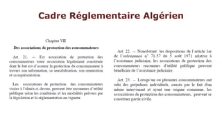 Cadre Réglementaire Algérien
 