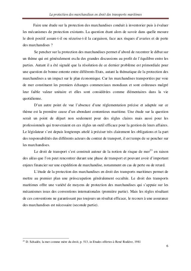 Protection Des Marchandises Transport Maritime