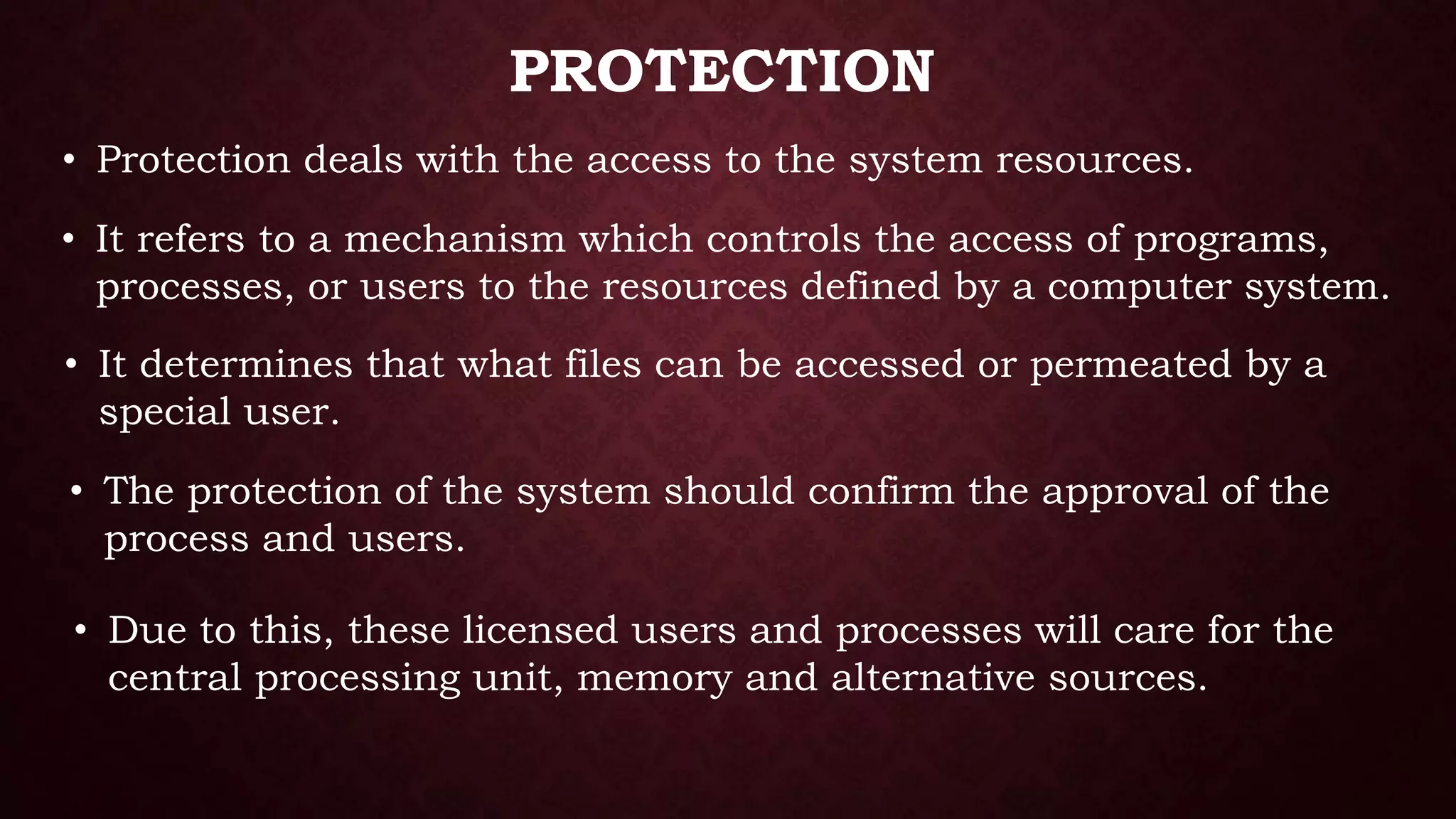 Protection Domain and Access Matrix Model -Operating System | PPTX