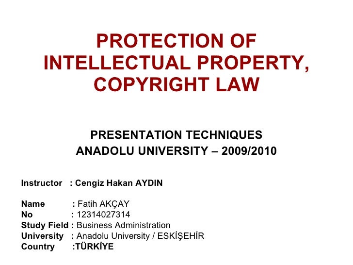 Protection Of Ipr, Copyright Law