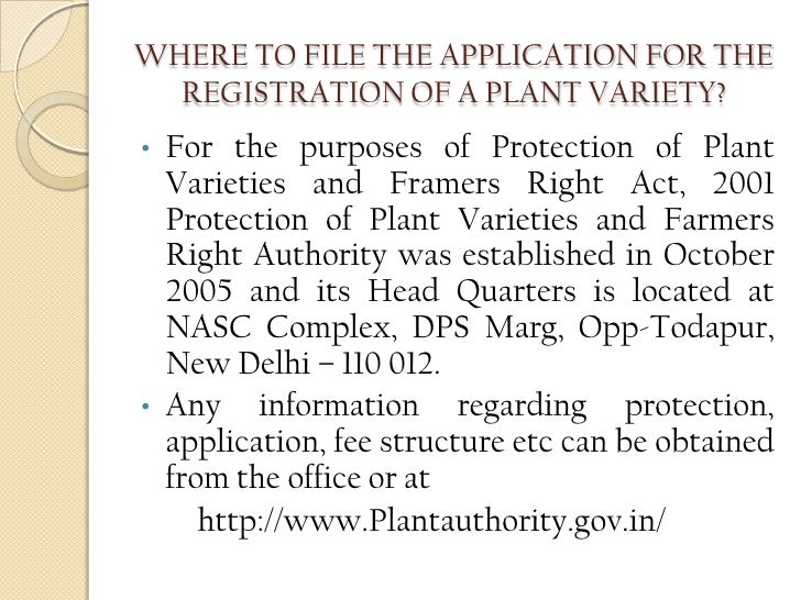Protection of plant varieties and farmers' rights act