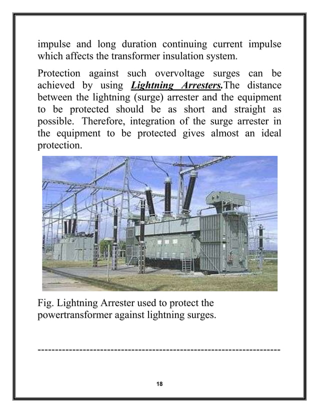 Protection of power transformer