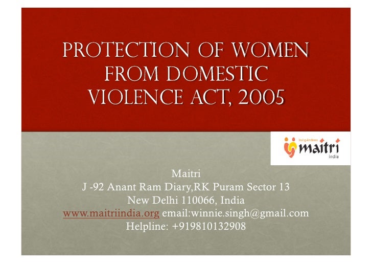 Protection Of Women From Domestic Violence Act 2005