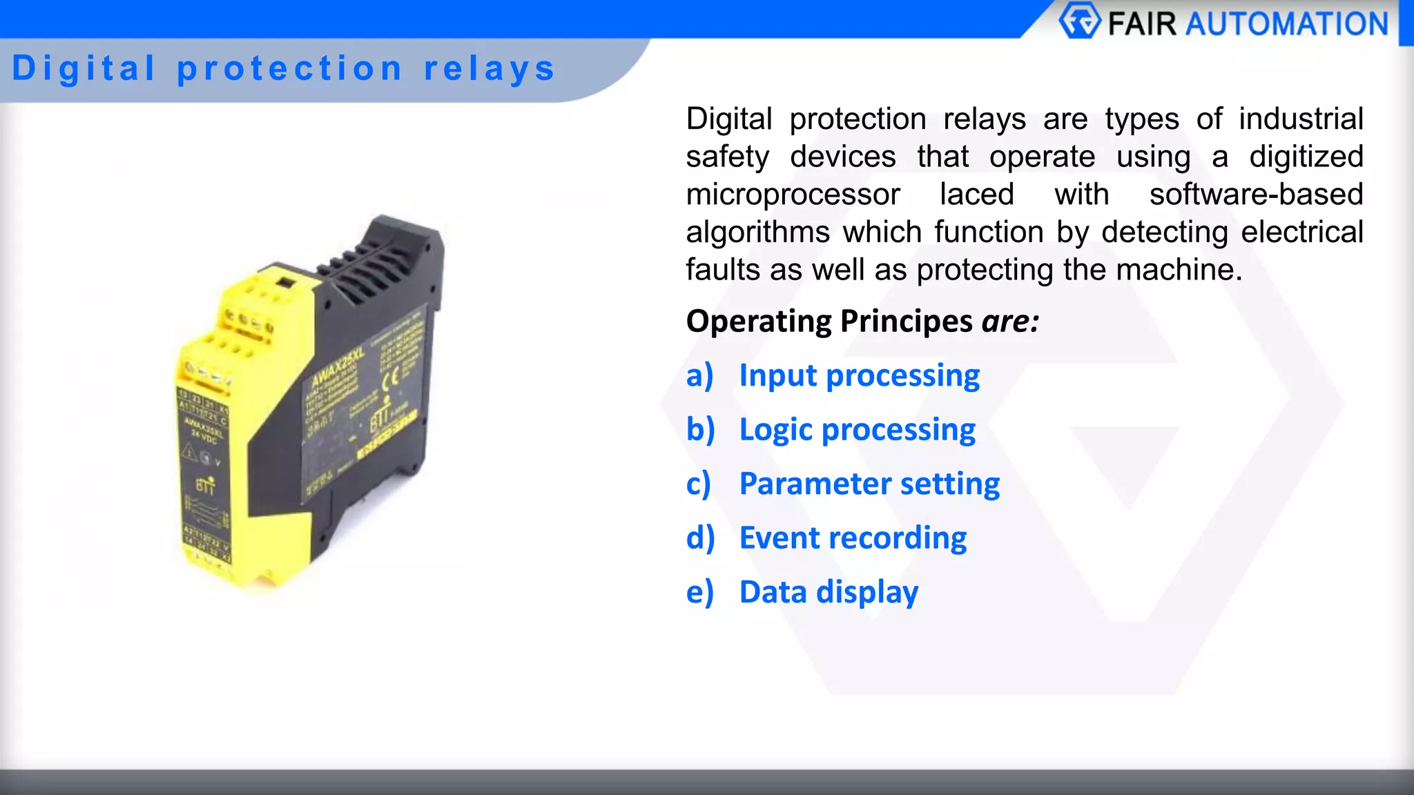 Protection relays for industrial process control | PDF