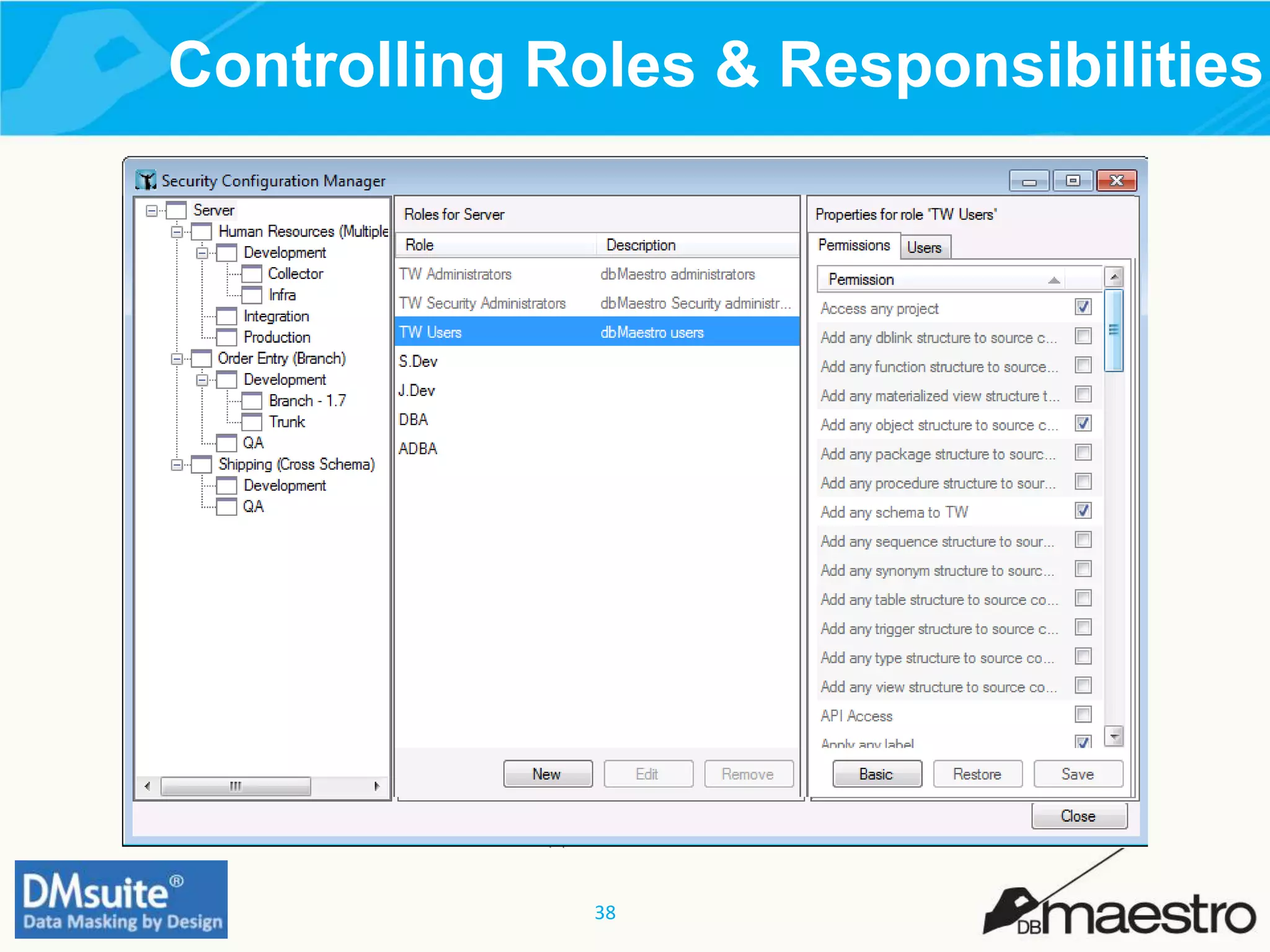 38
Controlling Roles & Responsibilities
 