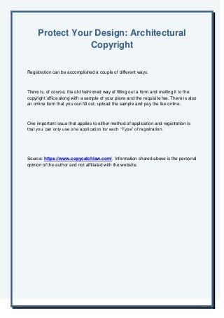 Protect Your Design: Architectural Copyright